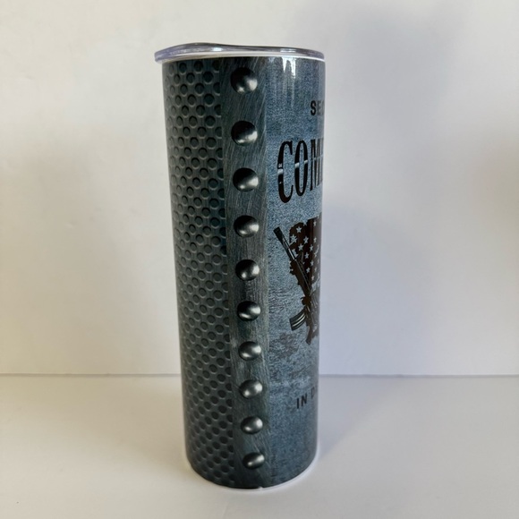 Patriotic Tumbler with American Flag Design 20oz Skinny - Picture 2 of 4